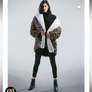 The Kooples oversized faux fur coat size small